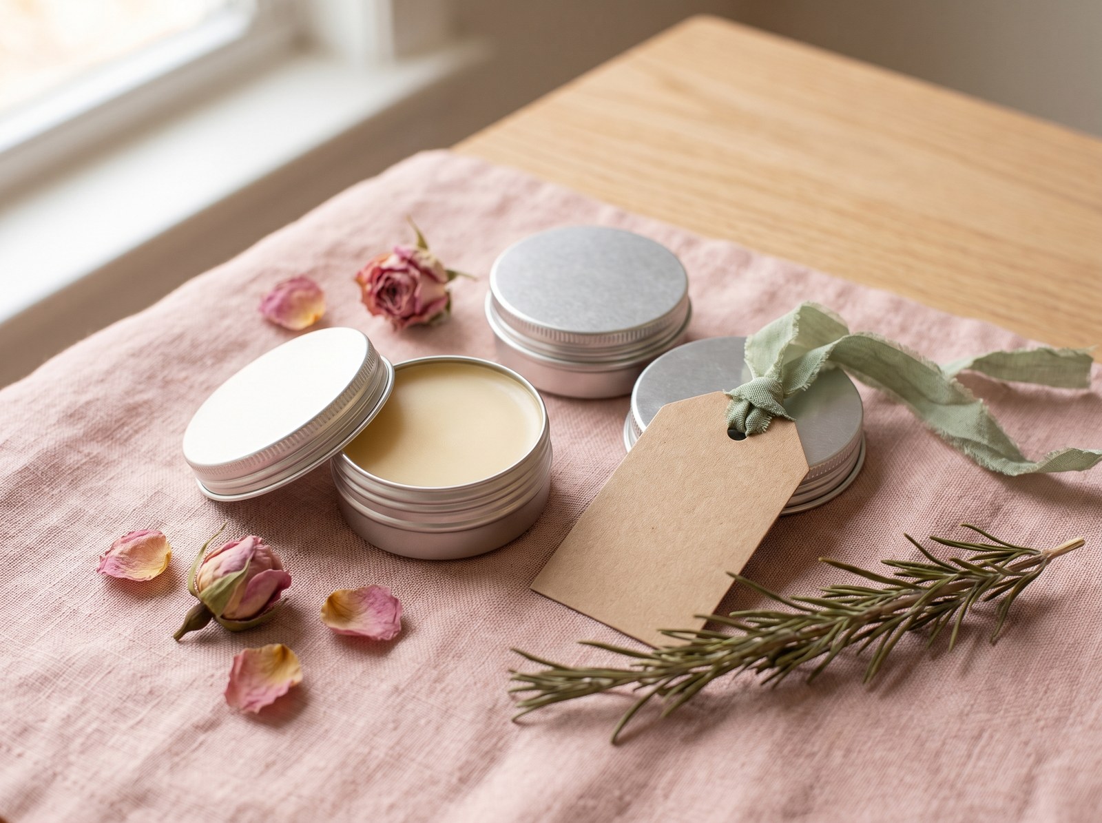 Solid perfume in a small tin
