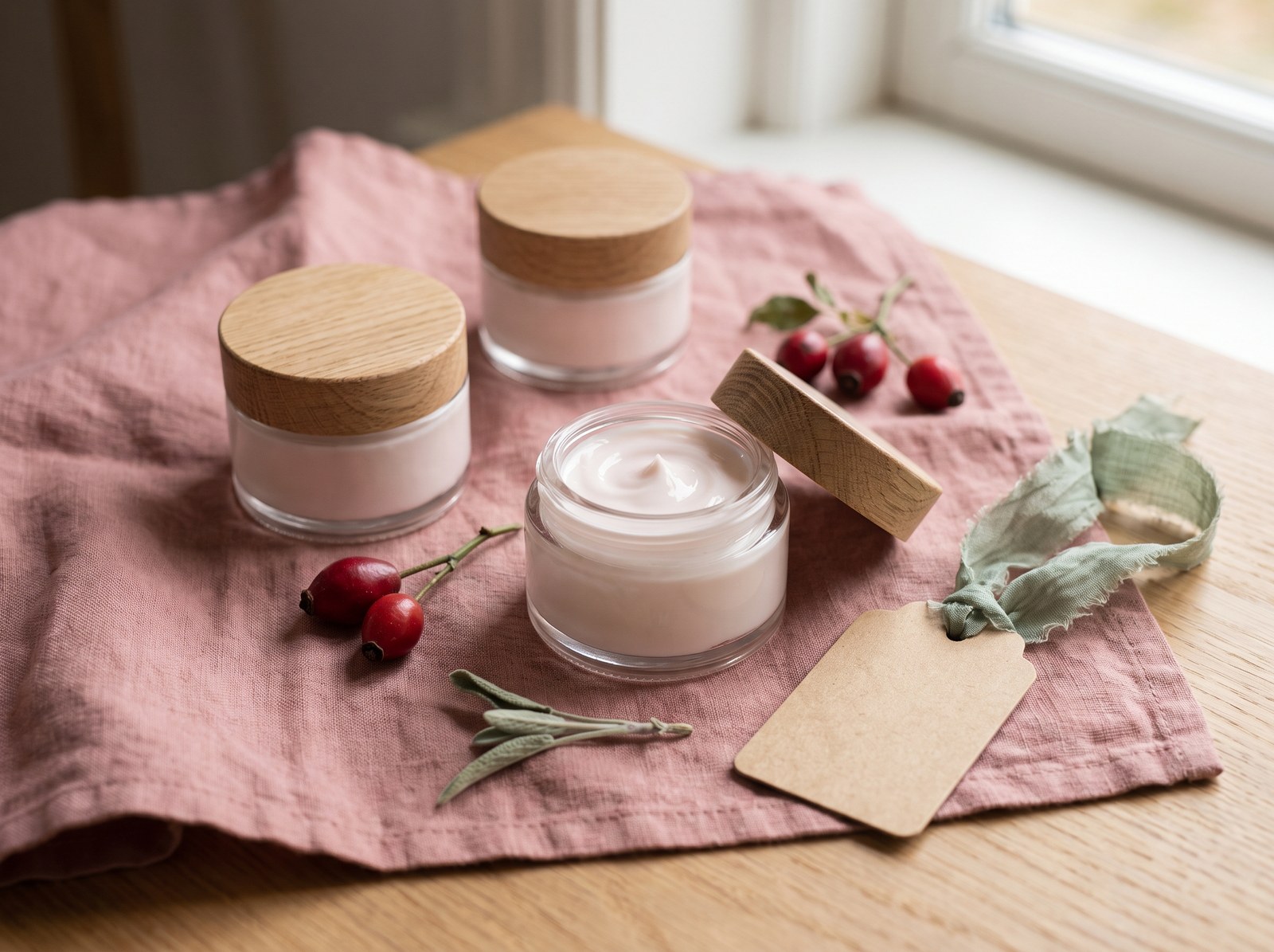 A jar of homemade cream